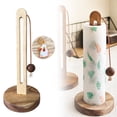 thumbnail image 1 of Solid Wood Paper Towel Rack Kitchen Perforation Roll Paper Storage Rack Lazy Cloth Plastic Wrap Plastic Bag Vertical Storage Rack,1X Kitchen Paper Towel Holder Clearance, 1 of 5
