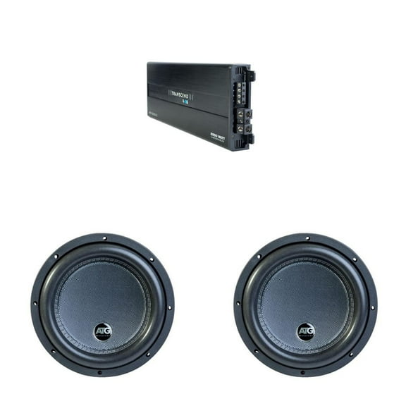 ATG Transcend Series 2500 Watt Class D Mono Amplifier with (2) 10" 4 Ohm DVC Subwoofers