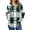 Plaid Green, variant on UVN Fall Hoodies for Women Long Sleeve V Neck Hooded Sweatshirts Ladies Loose Casual Drawstring Pullover Tops