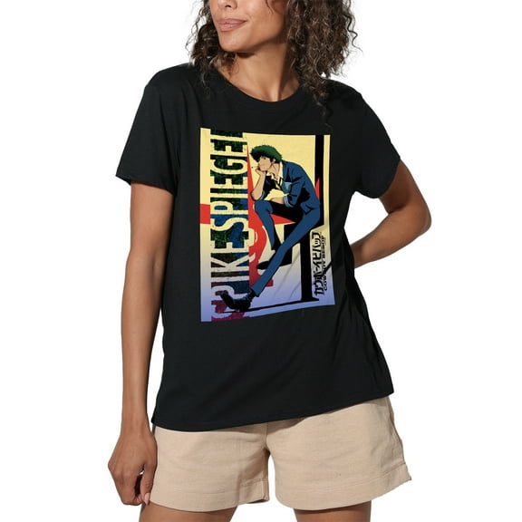 Cowboy Bebop Bounty Hunter Spike Speigel Women's Loose T-Shirt, Black, Large