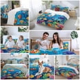 thumbnail image 6 of Ocean Underwater Queen Size Comforter Set, Marine Life Fish Octopus Coral Seagrass Bedding for All Seasons, 4 Pcs Bed Set, 1Quiltcover (90"x92") ,1Sheet(94"x116"), 2Pillowcases (30"x20"), 6 of 9