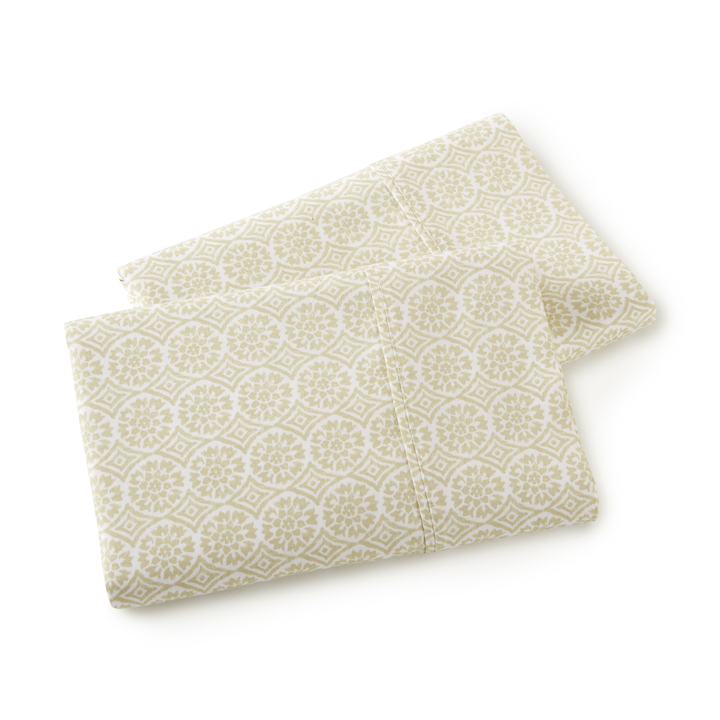 Better Homes & Gardens 2-Piece King Pillowcase Set, 300 Thread Count Cotton Sateen, Suzani Almond Biscuit