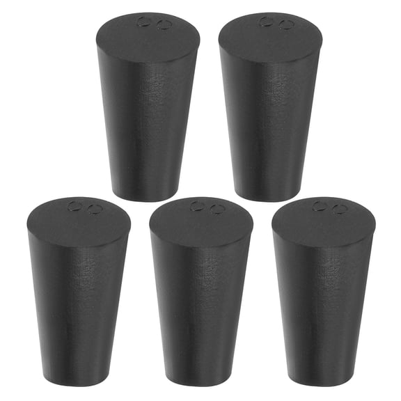 Uxcell 00# Solid Rubber Stoppers Tapered Lab Seal Plug Test Tube Bungs, Black 5 Pack