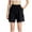 Black, variant on Ltctricy Women's Hiking Cargo Shorts Plus Size Elastic High Waisted Knee Length Bermuda Shorts Summer Casual Shorts