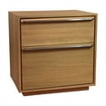 Sarasota Large 2-Drawer Oak Wood Nightstand with Metal Handles in ...