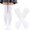 White, variant on IWRICH Women's Christmas Striped Rainbow Knee High Socks Long Knitted Arm Warmers Finger Less Gloves Sets White