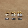 thumbnail image 4 of Women CZ Diamond Gold Stud Earrings, Hypoallergenic Sleeper Earrings 5mm, Everyday Jewelry, 4 of 5