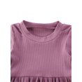thumbnail image 2 of Franhais Baby Girls Solid Color Clothes Set, Ruffle Hem Short Sleeve O-neck Tops + Drawstring Shorts for Summer, 2 of 6