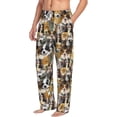 thumbnail image 2 of Uemuo Cute Dog Pattern Men's Wide Leg Palazzo Lounge Pants with Pockets Light Weight Loose Comfy Casual Pajama Pants-Small, 2 of 9