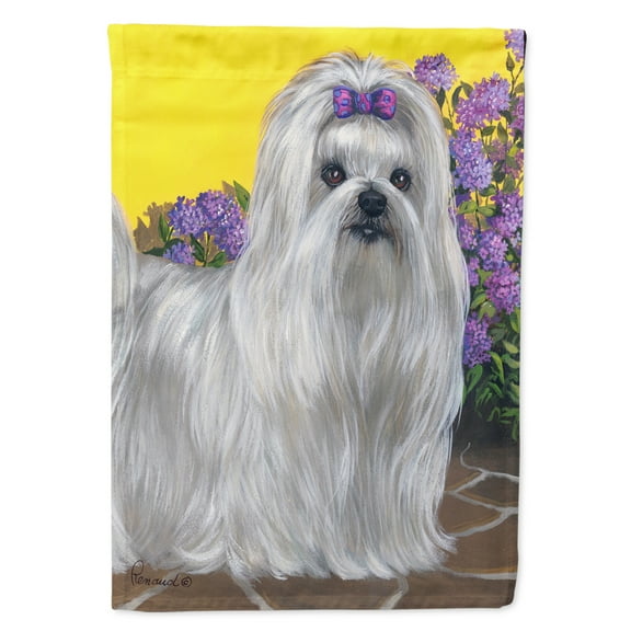 Carolines Treasures PPP3113CHF Maltese Patio Princess Flag Canvas House Size  Large multicolor