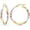 Three-Tone-30MM, variant on LeCalla 925 Sterling Silver Jewelry Three-Tone Diamond-Cut Hoop Earrings for Women and Teen 35MM