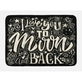 thumbnail image 1 of Saying Bath Mat, I Love You to the Moon and Back Lettering Ornaments Illustration, Plush Bathroom Decor Mat with Non Slip Backing, 29.5" X 17.5", Charcoal Grey and Champagne, by Ambesonne, 1 of 2