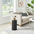 thumbnail image 5 of Danya B. Fritz Midcentury Modern Column Side Accent Table with Textured Black Base Gold Metal Column Accents and Faux Marble Laminate Tabletop, 5 of 11