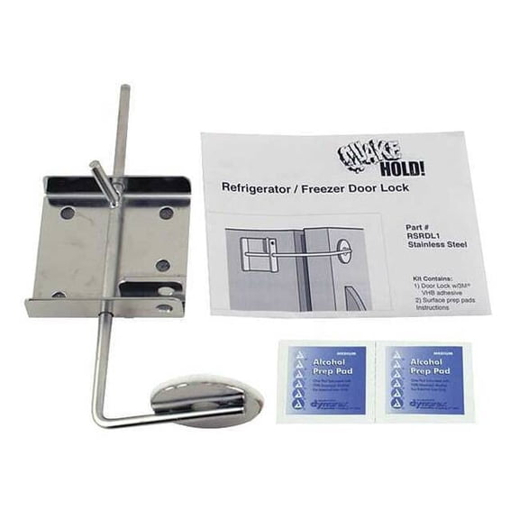 Quakehold! Refrigerator/Freezer Door Lock,Silver RSRDL1