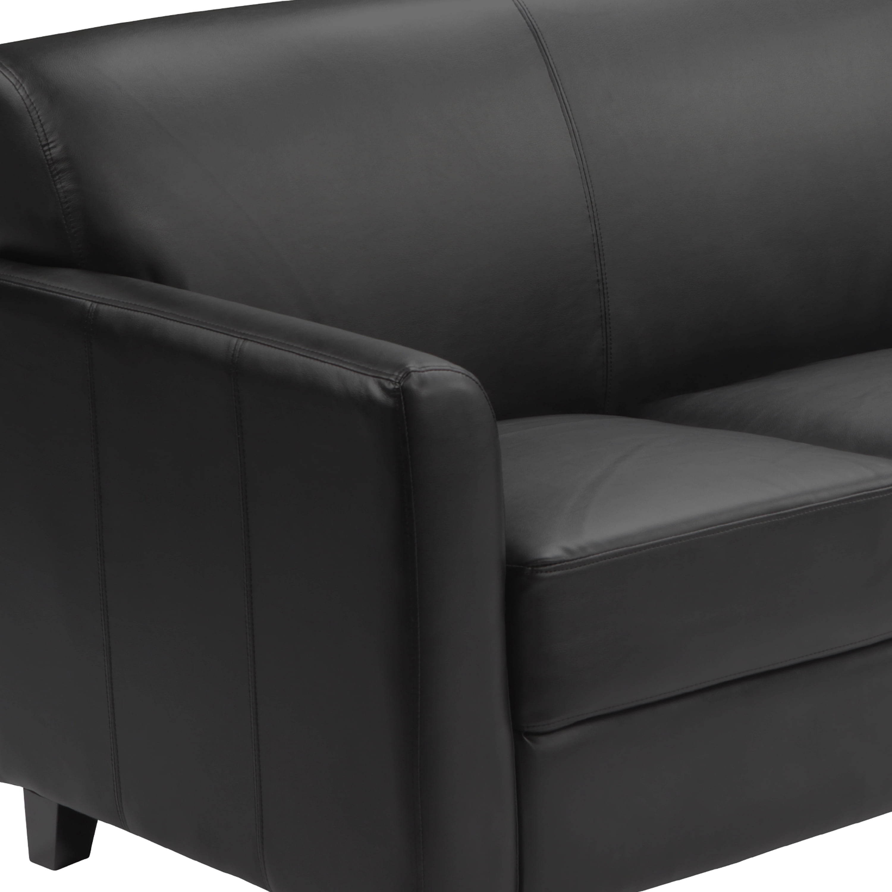 Flash Furniture Black LeatherSoft Sofa with Clean Line Stitched Frame