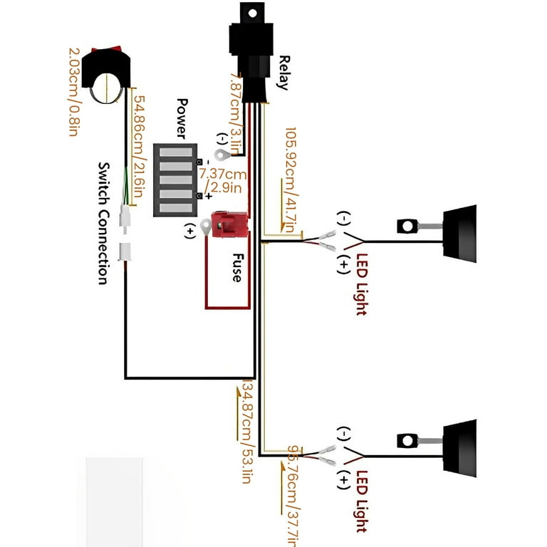 Adifare LED Wiring Harness Switch Relay Kit Waterproof LED Light