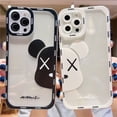 thumbnail image 2 of Fashion Bear KAWS Pareja Tpu Suave Funda Para Teléfono Compatible Para iPhone 14 13 12 11 Pro Max 7 8 X XR XS 6 6s Plus SE 2020 2022 Transparente A Prueba De Golpes Protector De Lente De Cámara Cubier, 2 of 4