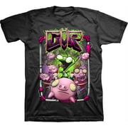 Mens Nickelodeon Invader Zim Shirt - Retro Nick Invader Zim tee - Classic Nick Graphic T-Shirt (Black, Large)