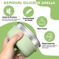 thumbnail image 6 of Vesteel Stainless Steel Kids Bowls with Suction, 3-Piece Suction Plates & Bowls for Toddlers, Removable Silicone Shell & Dishwasher Safe, Blue/Green/Grey, 6 of 8