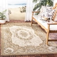 thumbnail image 2 of Safavieh Courtyard Dorian Oriental Indoor/Outdoor Area Rug, Creme/Brown, 5'3" x 7'7", 2 of 9