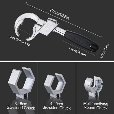 

Large Adjustable Double-ended Wrench Set for Specialized Bathroom Sink and Faucet Repair - Multipurpose Water Pipe Wrench in Convenient Box