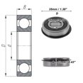 thumbnail image 4 of Rodamientos de bolas de ranura profunda 6202NR2RS de Unique Bargains 15x35x11mm P5 con doble sello de goma lubricado 1 Pc Carro Patinete Patinete Universal Tonos Plateados Negros, 4 of 6