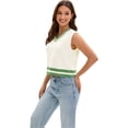 thumbnail image 3 of DARING DIVA Women's Cropped Sweater Vest Summer Tank Tops S Apricot Green, 3 of 7