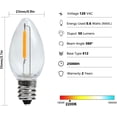 C7 LED Night Light Bulbs, Clear Plastic, 2200K Warm White, 12 Pack ...