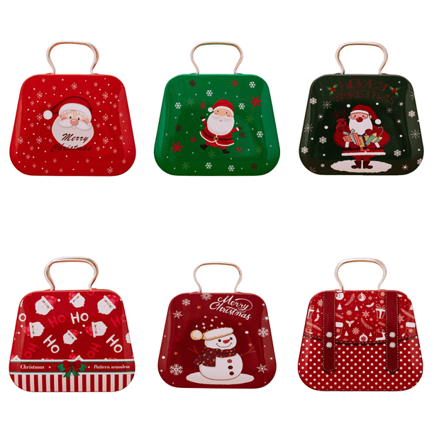 Latas Galletas Navideñas Contenedor Almacenamiento Alimentos Navideños Metal Suministros para Fiestas (A)