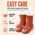 thumbnail image 4 of Girls Cabin Socks, Soft Sole Sweater Knit with Non-Slip Silicone Grippers, RUST, M/L, 4 of 9