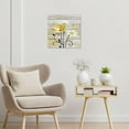 thumbnail image 4 of Farmhouse Yellow Floral Wall Art for Living Room White Daisy Flower and Butterfly on Grey Wood Pictures Wall Decor Nature Plant Framed Canvas Wall Art for Bedroom Bathroom Decor,12L X 12W Inches, 4 of 6