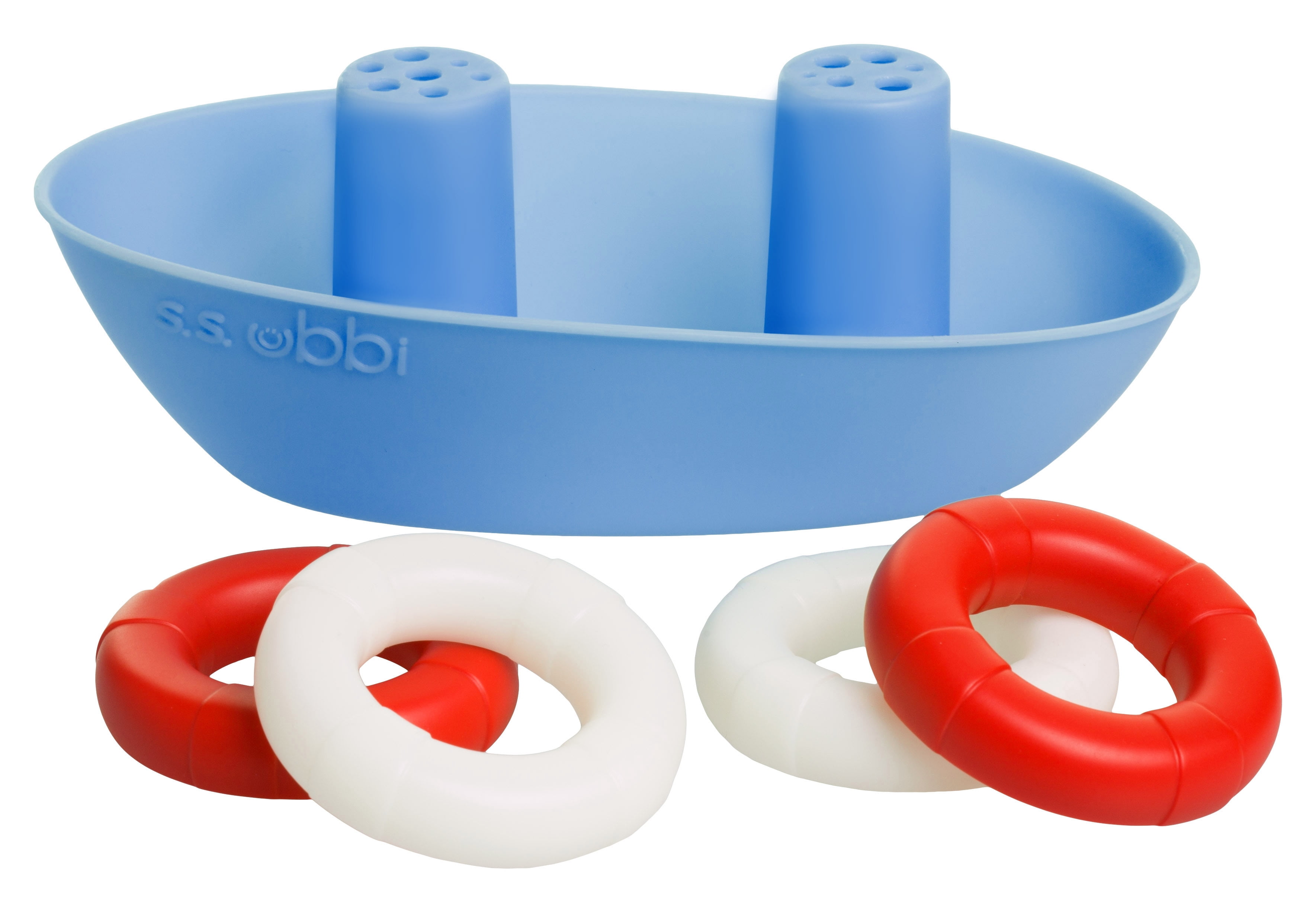 Ubbi Boat & Buoys Bath Toys, Includes 1 Boat and 4 Buoys, Bath Time Toys for Toddlers