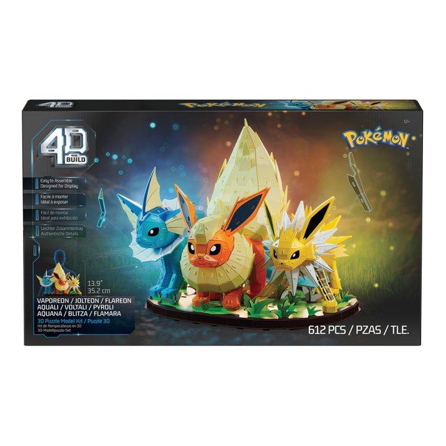Rompecabezas 4D Puzzles Pokémon Trío Evolución Eevee 612 Piezas