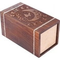 thumbnail image 3 of Handcrafted Floral Half Moon Wooden Urns for Human Ashes Adult Large - Butterfly Cremation Urn for Ashes - Burial Urn for Columbarium - Funeral Urn Box (250 LB - Rosewood, Crescent), 3 of 3