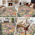 thumbnail image 5 of 6x9 Area Rugs for Living Room, Green Boho Flower Non Slip Area Rugs for Kitchen Bedroom Entryway, Spring Watercolor Country Floral Plant Washable Carpet Runner Rug Floor Mats for Bedroom Home Decor, 5 of 8