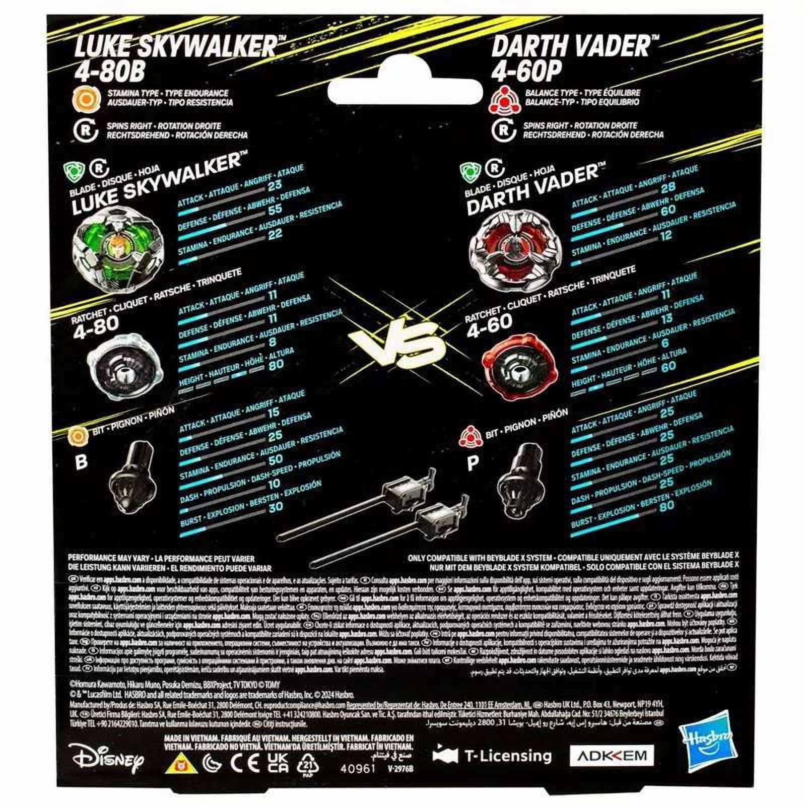 Beyblade X Star Wars  Luke Skywalker 4-80B & Darth Vader 4-60P Multi-Pack Set