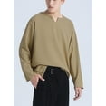 thumbnail image 4 of INCERUN Men's Loose Casual Long-sleeve T-shirt Summer Thin Plain Top Shirts, 4 of 7