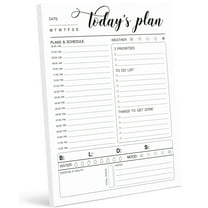 Inkdotpot Daily Planner With Hourly Schedule w / 50 Undated Sheets,Productivity Tracker Tear Off Pad- Personal Planner- Priority Task- Daily Goal- To-Do List- Vibrant Calendar-Organizer Scheduler