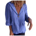 thumbnail image 1 of HBFAGFB Womens Cardigan Plus Size Lapel Button Down Jacket Simple and Versatile Daily Wear Blue Size XXXXL, 1 of 8