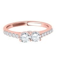 thumbnail image 5 of Mauli Jewels Engagement Rings for Women 1/2 Carat Two Stone Diamond Ring 4 Prong-Setting14K Rose Gold, 5 of 6