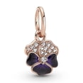 thumbnail image 3 of Pandora Moments Deep Purple Pansy Flower Dangle Charm, 3 of 3