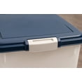 thumbnail image 5 of IRIS USA 54 Lbs / 69 Qt WeatherPro Airtight Pet Food Storage Container with Attachable Casters, For Dog Cat Bird and Other Pet Food Storage Bin, Keep Fresh, Easy Mobility, BPA Free, Navy/Pearl, 5 of 7