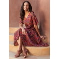 thumbnail image 5 of Roaman's Women's Plus Size Flutter-Sleeve Crinkle Dress, 5 of 5