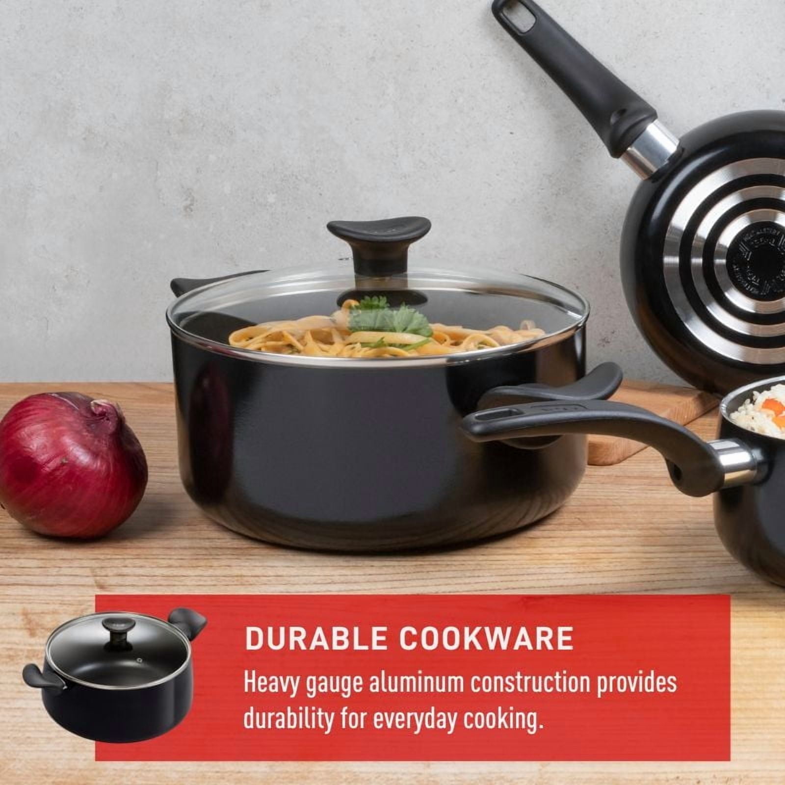 T-fal Expert Dutch Oven with Glass Lid 5Qt, Dutch Oven