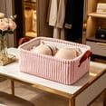 thumbnail image 7 of Corduroy Storage Basket Collapsible Storage Bin with Reinforced Handles Foldable Basket Organizer for Kids Toys Clothes Closet, 7 of 7