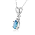 thumbnail image 2 of Galaxy Gold 14K Solid White Gold 18" Necklace with Natural Blue Topaz and Diamonds, 14"-24" Sizes, December Birthstone, Symbol of Calm, 2 of 3