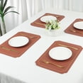 thumbnail image 7 of REGALWOVEN Placemats Set of 6 Leather Placemats for Kitchen Dining Table Decor Washable Heat Resistant Table Placemats Wipeable Table Mat Brown+Gray 18*12in, 7 of 7