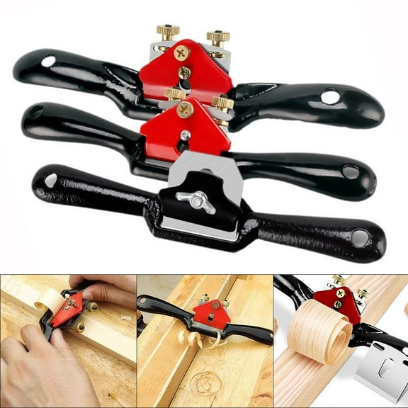 Wood Planer Woodworking Hand Planing Tools Adjustable High Speed Steel Blade Black Smile Home