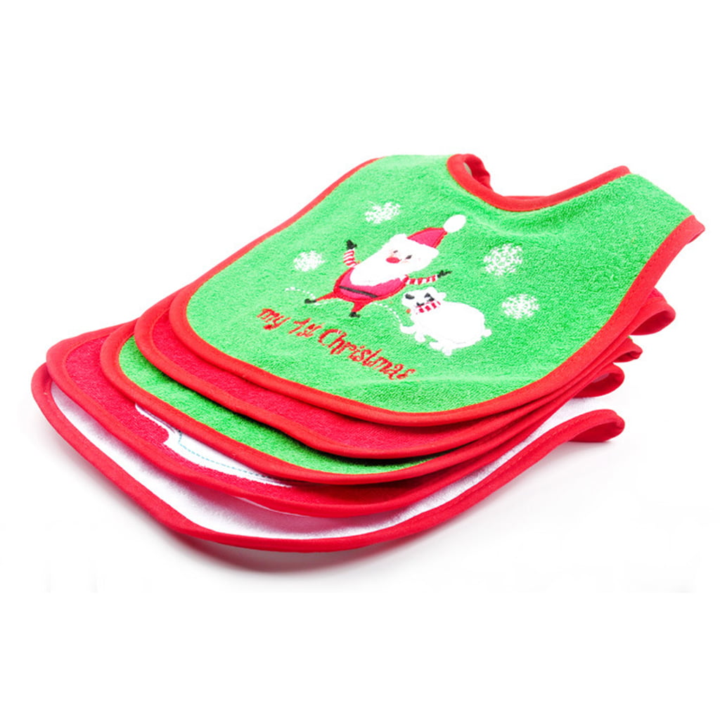 Baby Bib Christmas Tree Santa Claus Elk Bandana Bibs Baby Reusable Saliva Towel Weaning and Mess-catching Bib 