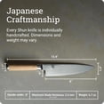 thumbnail image 4 of Shun Classic Blonde 8" Chef’s Knife, VG-MAX Core with Damascus Stainless Steel Cladding, Pakkawood Handle, Japanese Chef Knife, 4 of 7